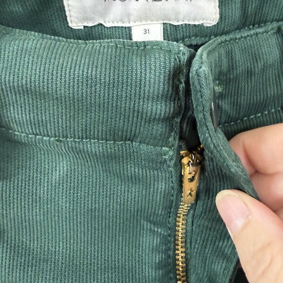 THE GREAT Green Corduroy Skinny Stretch Ankle Pants 31 Needle Whale Holiday - Picture 3 of 7